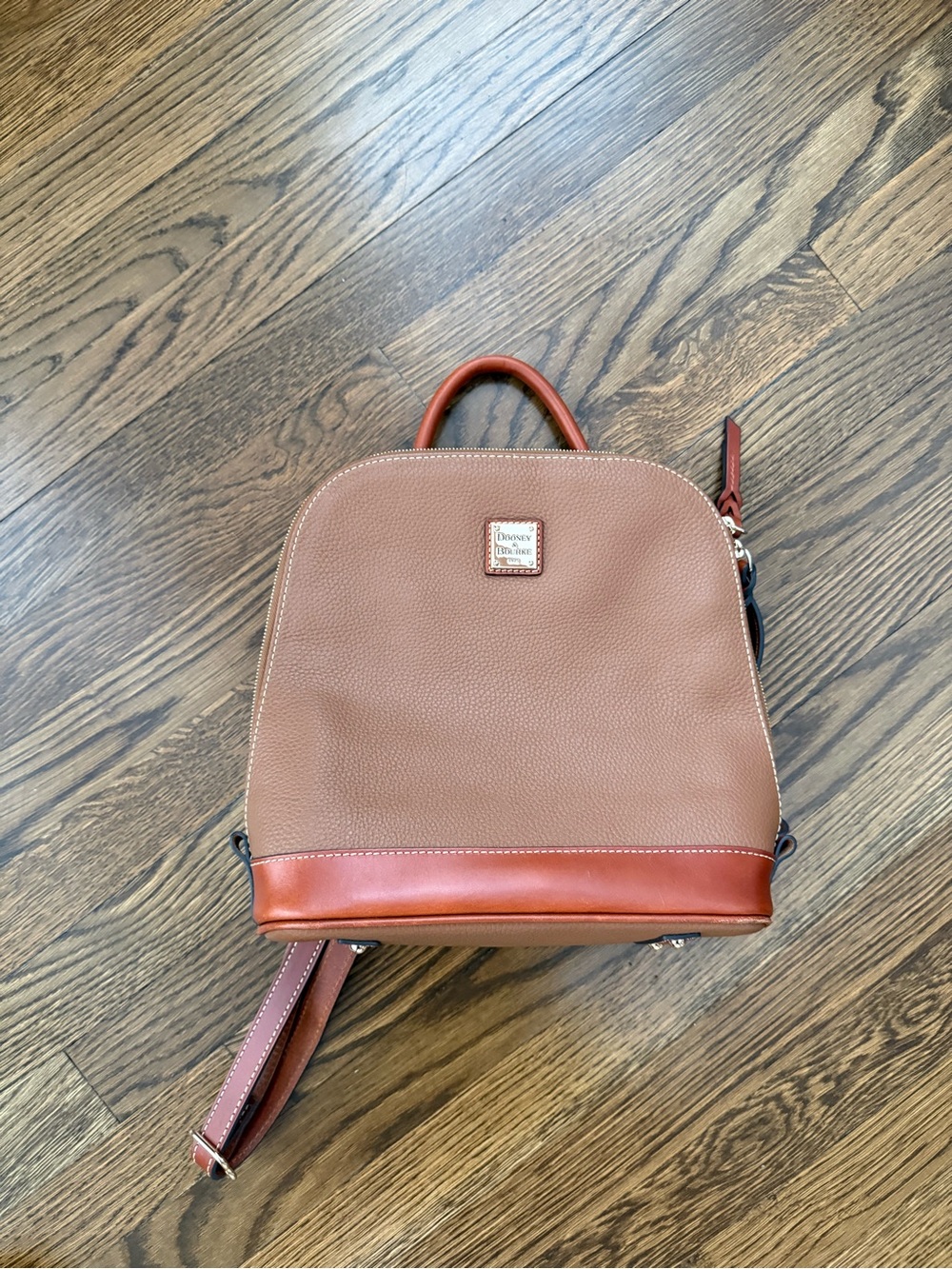 Dooney & Bourke Brown and Tan Leather Backpack